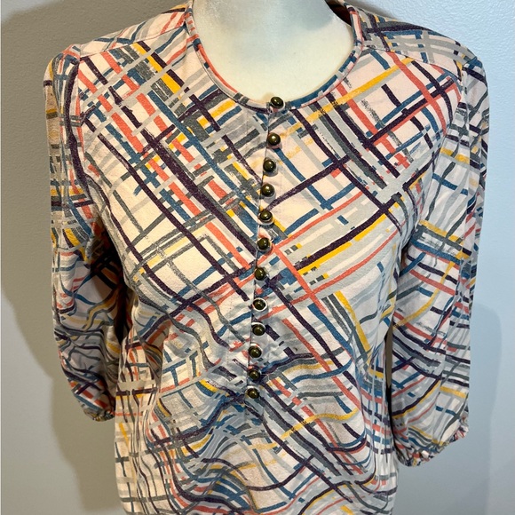 Anthropologie Maeve Bethseda Colorful Blouse Size Small - Picture 5 of 12